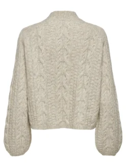 JDY Pullover & Sweatshirts*SILJA L/S HN CABLE PULLOVER KNT oatmeal