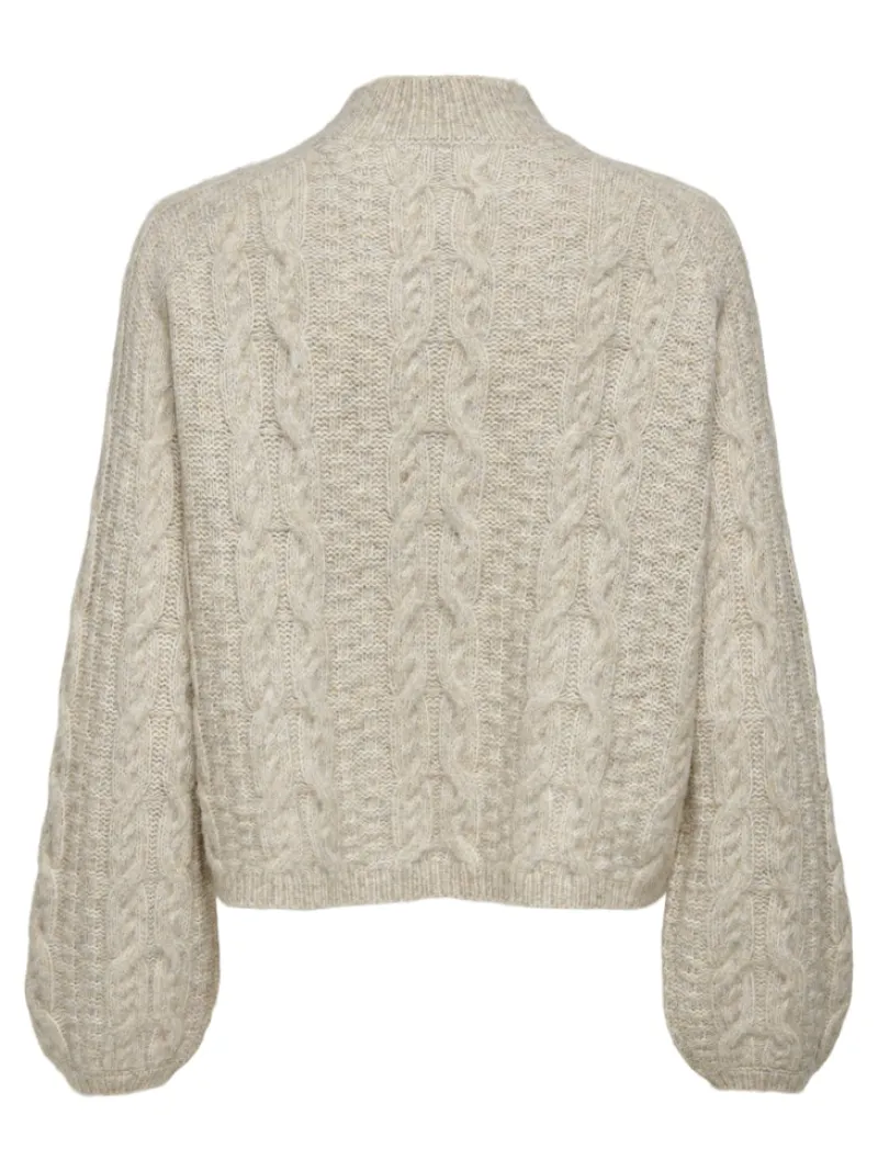 JDY Pullover & Sweatshirts*SILJA L/S HN CABLE PULLOVER KNT oatmeal