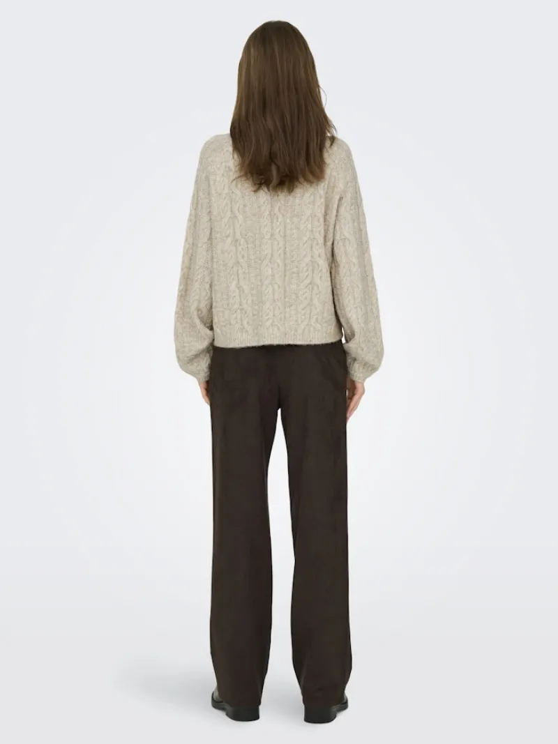 JDY Pullover & Sweatshirts*SILJA L/S HN CABLE PULLOVER KNT oatmeal