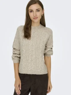 JDY Pullover & Sweatshirts*SILJA L/S HN CABLE PULLOVER KNT oatmeal