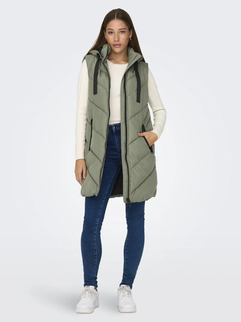 JDY Westen*SKYLAR LIFE HOOD WAISTCOAT OTW NOOS vetiver