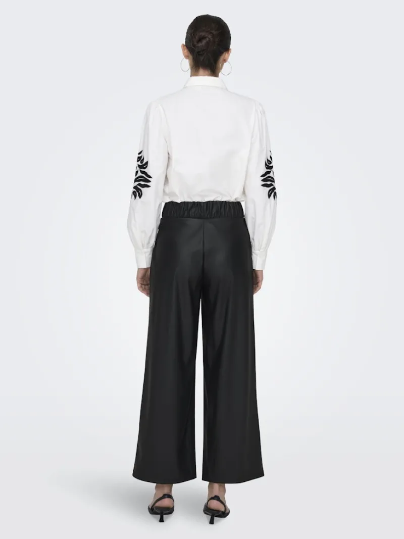 JDY Hosen*SOYA GEGGO PU PANT JRS NOOS Black