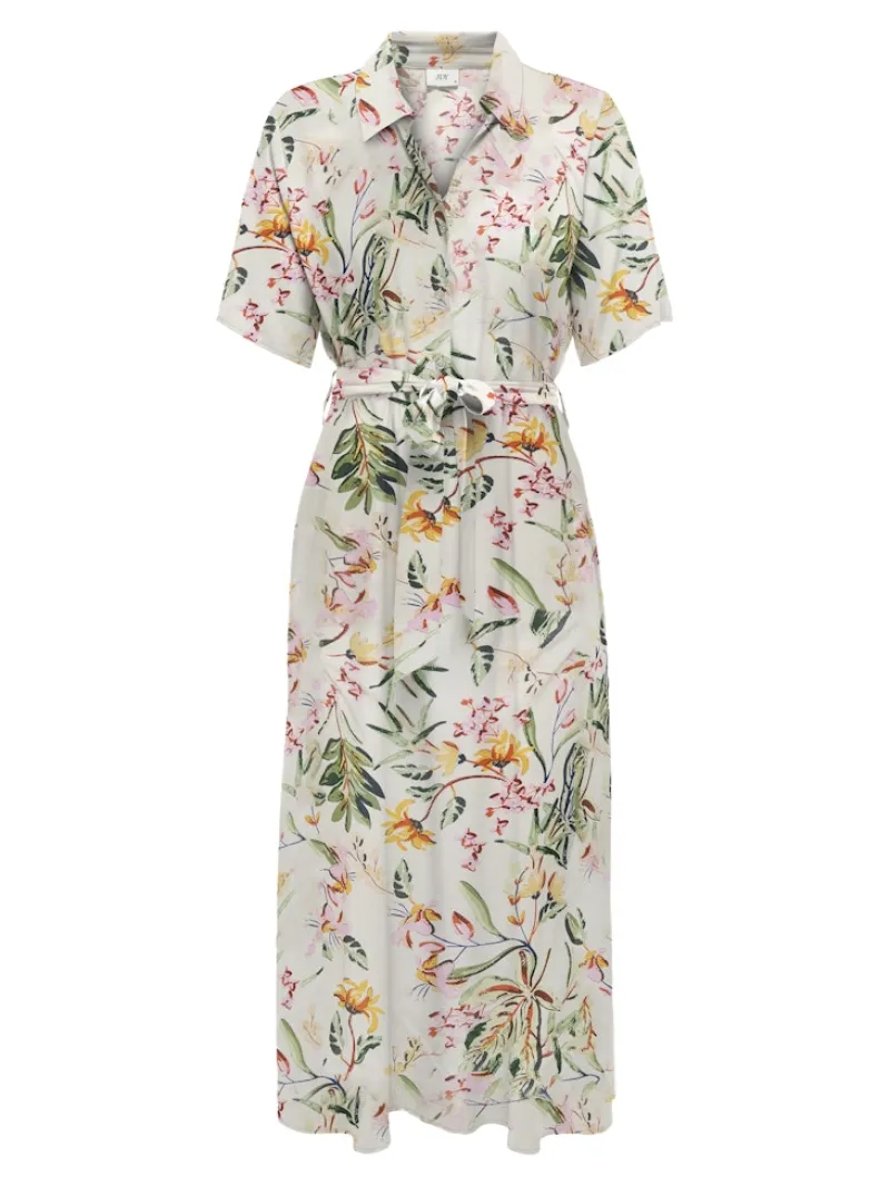 JDY Kleider*STARSEZEN LIFE 2/4 MIDIDRESS WVN NOOS Cloud Dancer