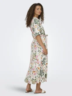 JDY Kleider*STARSEZEN LIFE 2/4 MIDIDRESS WVN NOOS Cloud Dancer