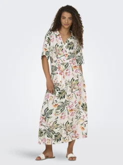 JDY Kleider*STARSEZEN LIFE 2/4 MIDIDRESS WVN NOOS Cloud Dancer