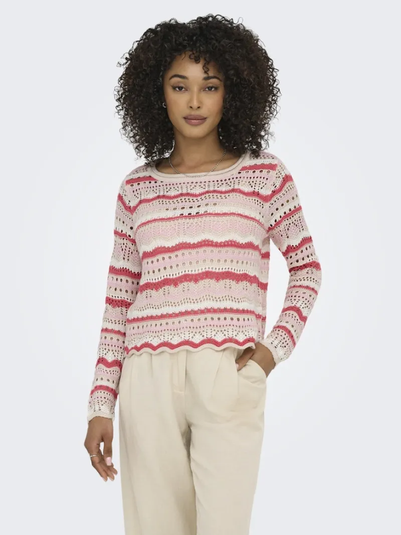 JDY Pullover & Sweatshirts*SUN LAY L/S BOATNECK PULLOV. KNT NOOS sandshell