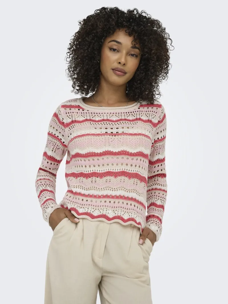 JDY Pullover & Sweatshirts*SUN LAY L/S BOATNECK PULLOV. KNT NOOS sandshell