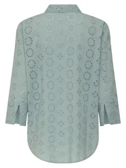 JDY Blusen*TALLIE 3/4 LONG SHIRT WVN NOOS silver blue