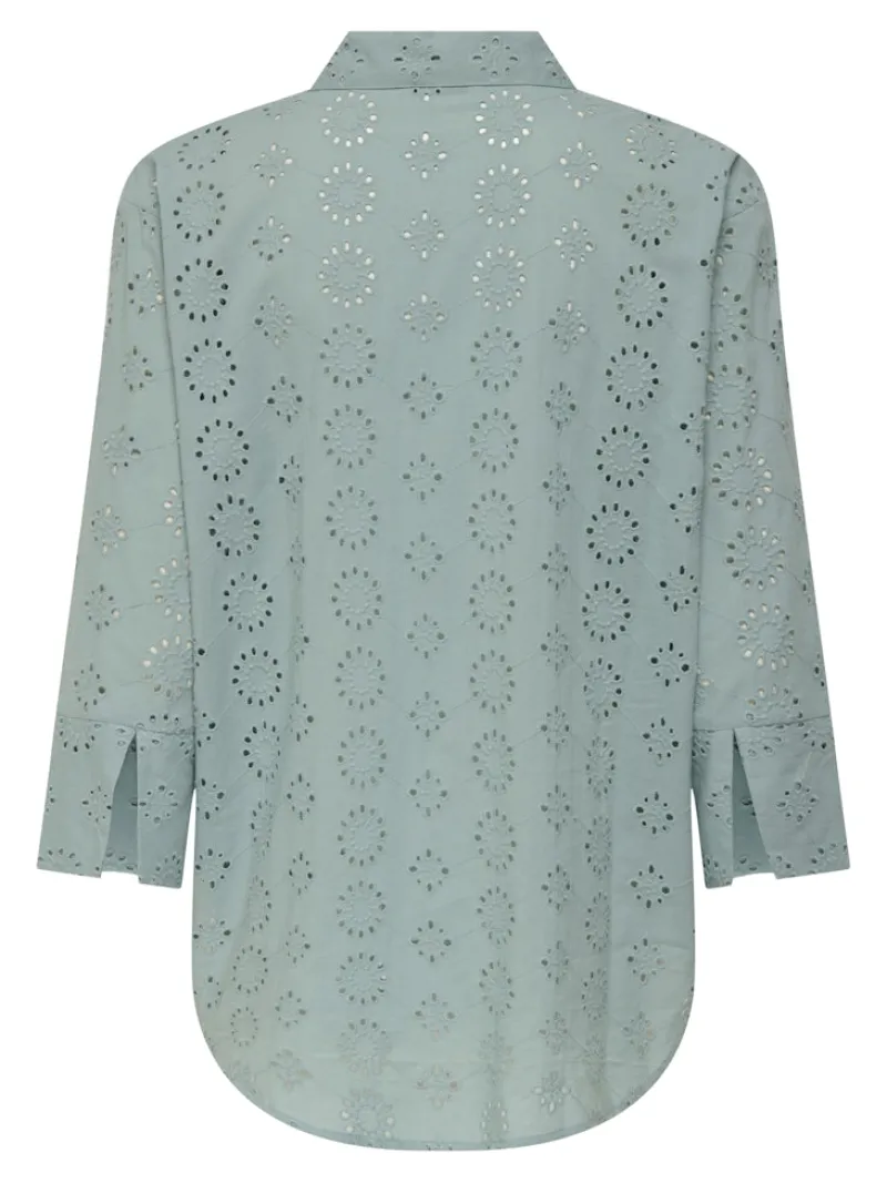 JDY Blusen*TALLIE 3/4 LONG SHIRT WVN NOOS silver blue