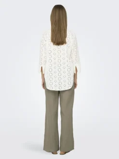 JDY Blusen*TALLIE 3/4 LONG SHIRT WVN NOOS Cloud Dancer