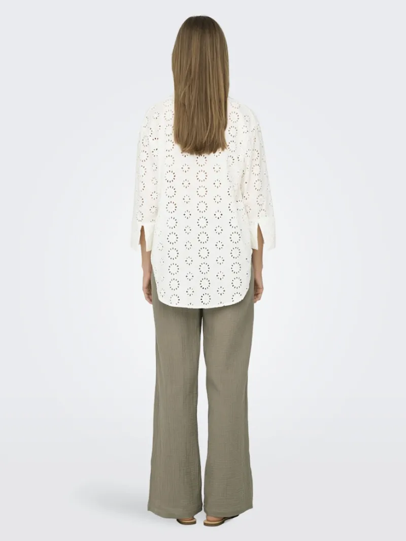 JDY Blusen*TALLIE 3/4 LONG SHIRT WVN NOOS Cloud Dancer