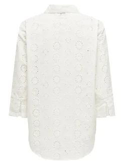 JDY Blusen*TALLIE 3/4 LONG SHIRT WVN NOOS Cloud Dancer