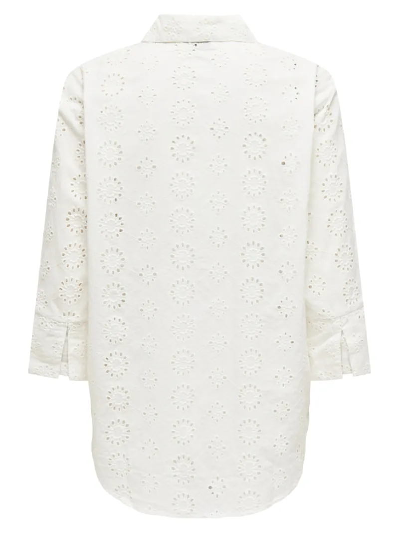 JDY Blusen*TALLIE 3/4 LONG SHIRT WVN NOOS Cloud Dancer