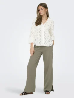 JDY Blusen*TALLIE 3/4 LONG SHIRT WVN NOOS Cloud Dancer