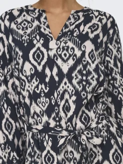 JDY Kleider*TIGER LIFE L/S DRESS WVN Phantom