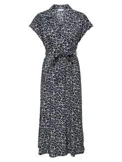 JDY Kleider*TROYA LIFE S/L MIDI DRESS WVN DIA monument