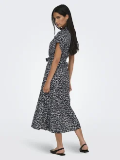 JDY Kleider*TROYA LIFE S/L MIDI DRESS WVN DIA monument