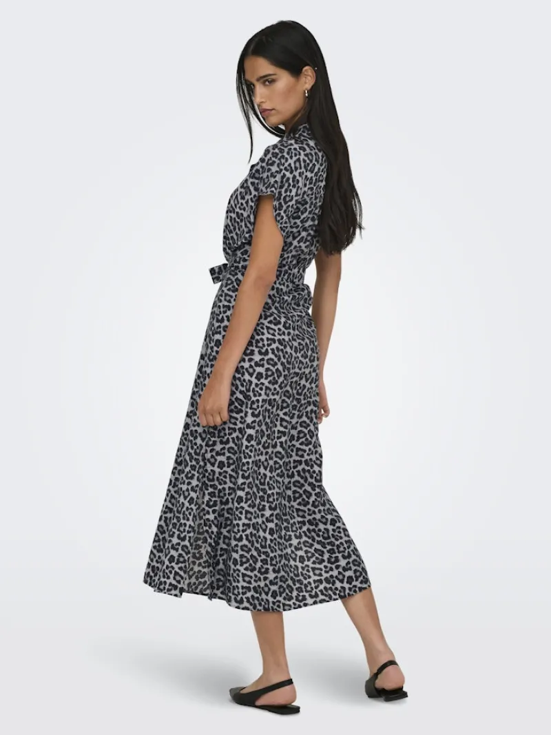 JDY Kleider*TROYA LIFE S/L MIDI DRESS WVN DIA monument