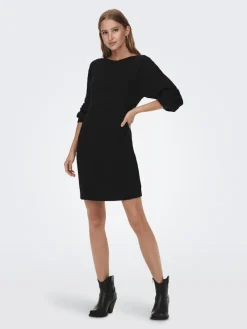 JDY Kleider*WHITNEY MEGAN L/S BOAT DRESS KNT NOOS Black