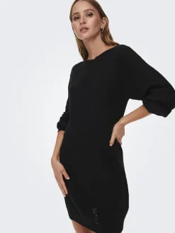 JDY Kleider*WHITNEY MEGAN L/S BOAT DRESS KNT NOOS Black