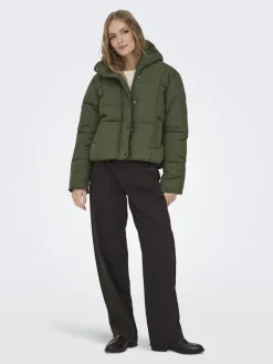 JDY Jacken*WONDER SHORT HOOD PUFFER OTW SIJ Ivy Green
