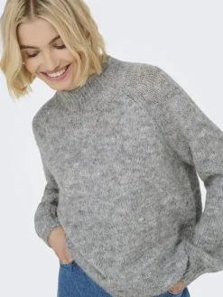 JDY Pullover & Sweatshirts*ZOEY LIFE L/S HN RAGLAN PUL KNT NOOS Light Grey Melange