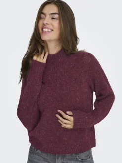 JDY Pullover & Sweatshirts*ZOEY LIFE L/S HN RAGLAN PUL KNT NOOS maroon banner