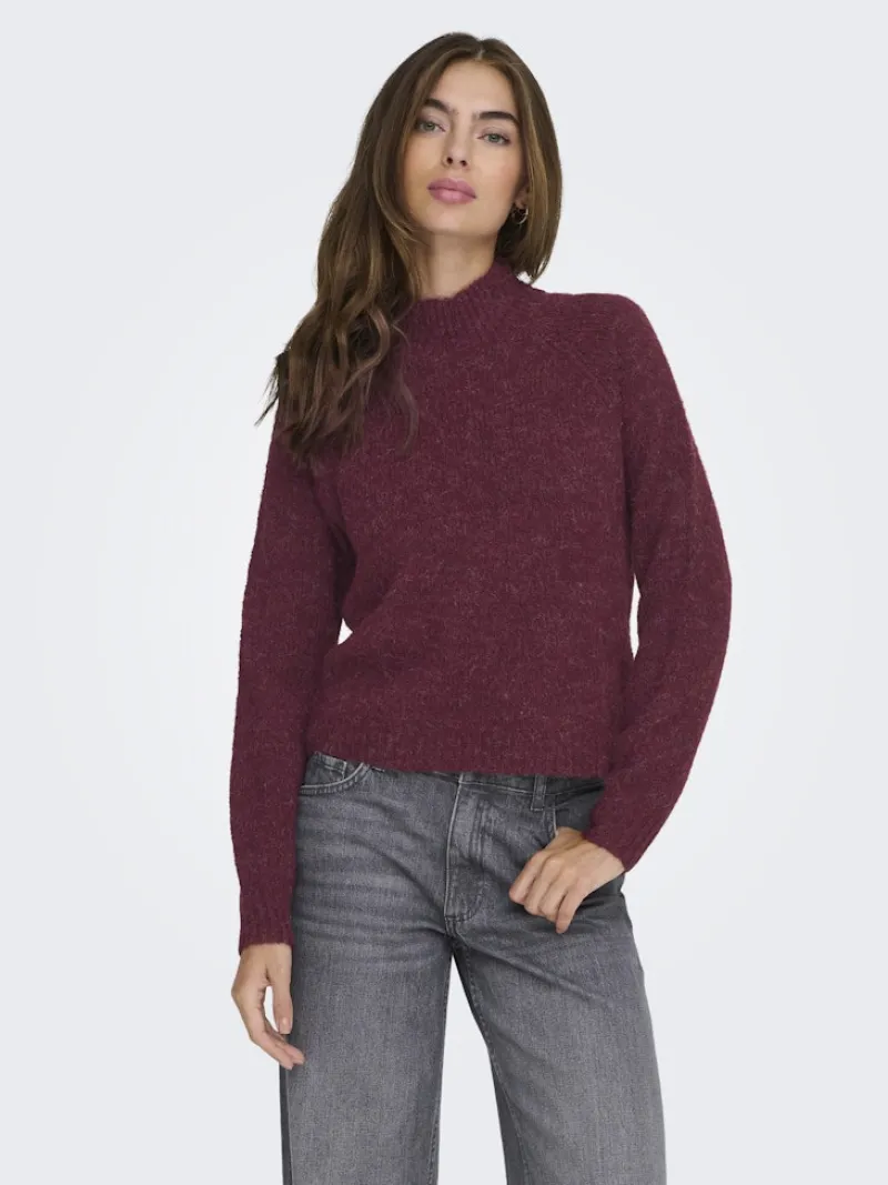 JDY Pullover & Sweatshirts*ZOEY LIFE L/S HN RAGLAN PUL KNT NOOS maroon banner