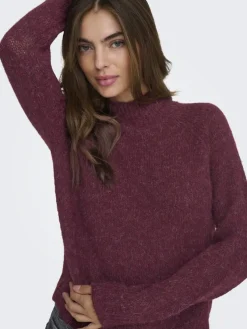 JDY Pullover & Sweatshirts*ZOEY LIFE L/S HN RAGLAN PUL KNT NOOS maroon banner