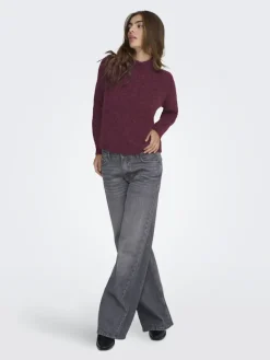 JDY Pullover & Sweatshirts*ZOEY LIFE L/S HN RAGLAN PUL KNT NOOS maroon banner