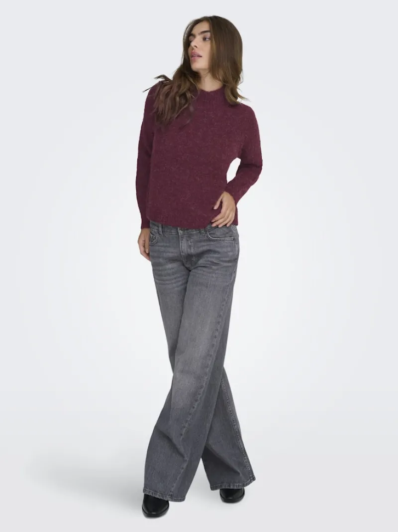 JDY Pullover & Sweatshirts*ZOEY LIFE L/S HN RAGLAN PUL KNT NOOS maroon banner