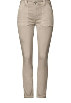 Street One Hosen*Jeans im Cargo-Look beige washed