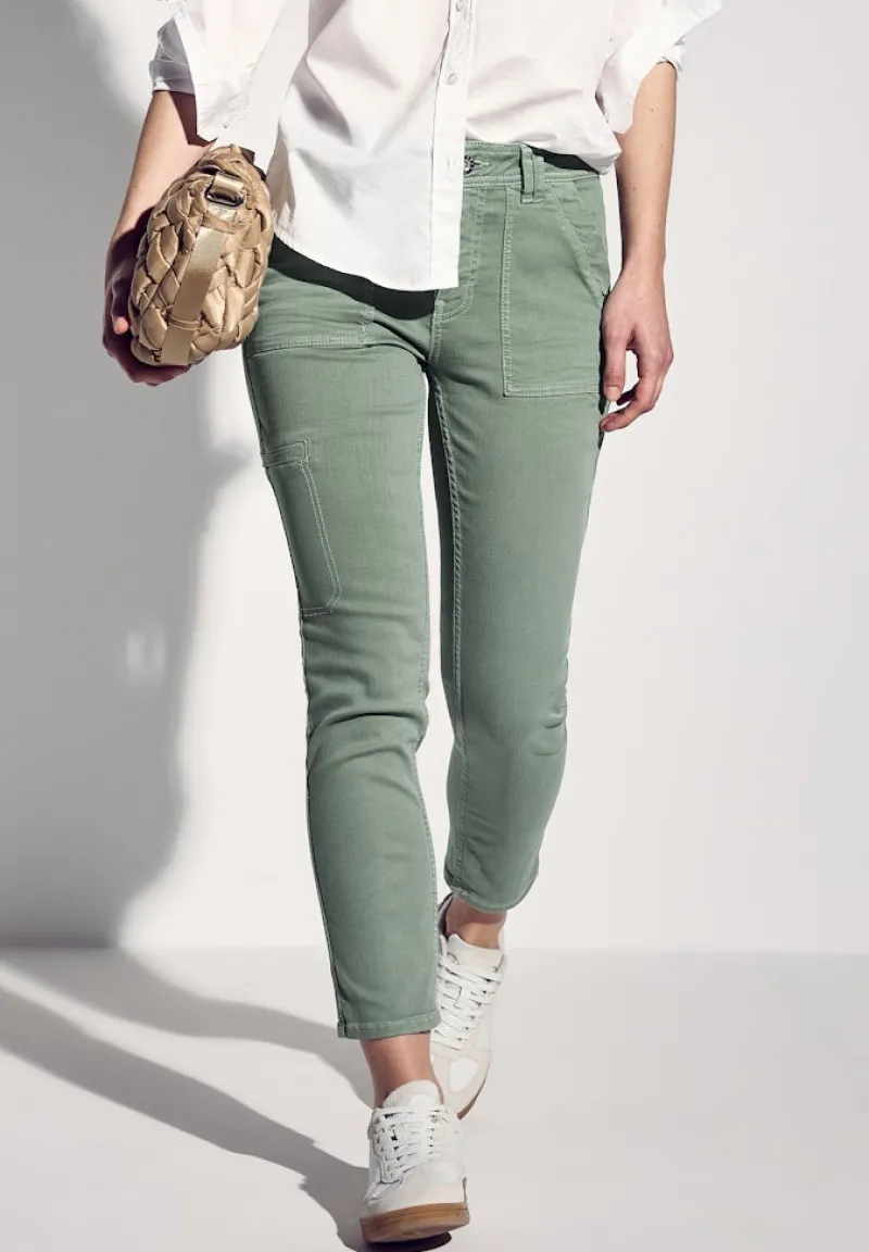 Street One Hosen*Jeans im Cargo-Look olive washed