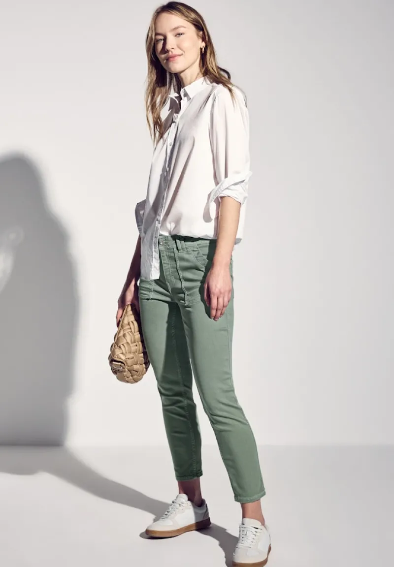 Street One Hosen*Jeans im Cargo-Look olive washed