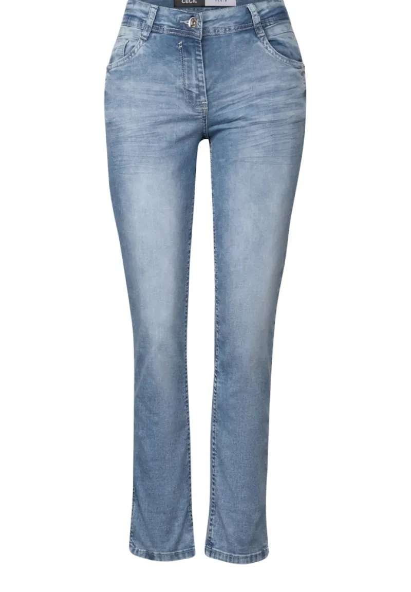 Cecil Jeans*Jeans mit Turn-Up Detail light blue wash