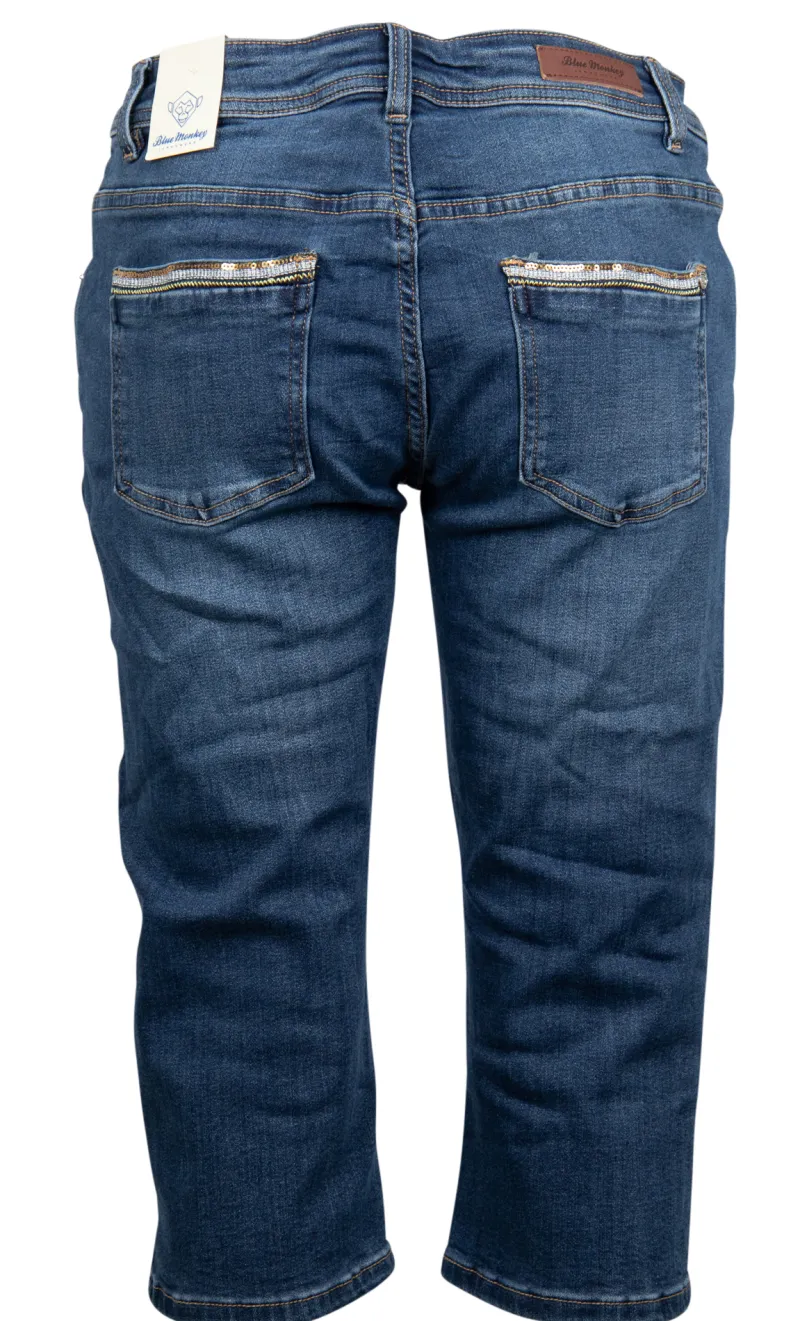Blue Monkey Shorts*Jeansbermudas Honey 11010 Blau