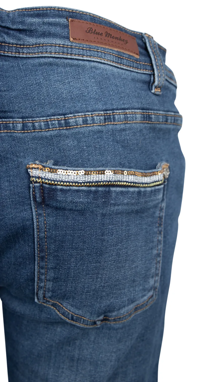 Blue Monkey Shorts*Jeansbermudas Honey 11010 Blau