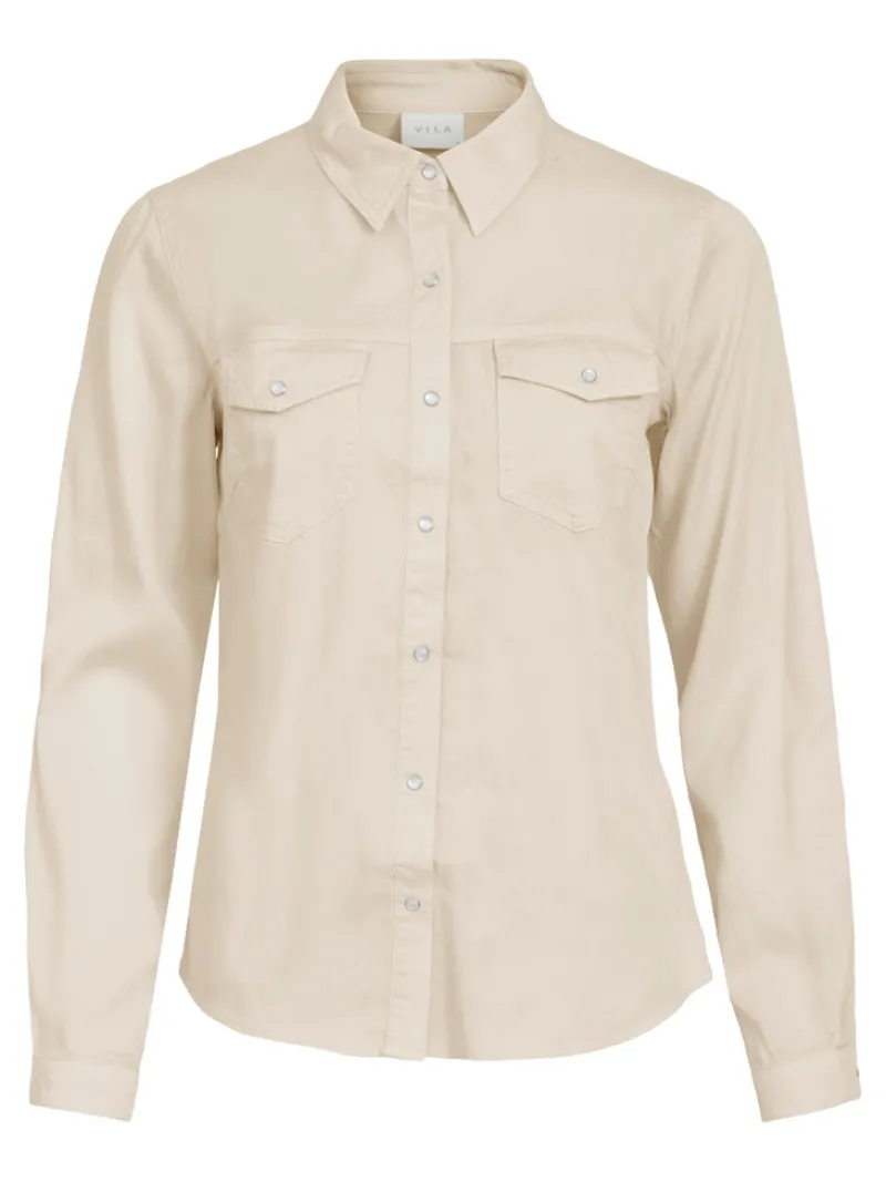 Vila Blusen*Jeansbluse birch