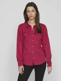 Vila Blusen*Jeansbluse cerise