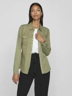 Vila Blusen*Jeansbluse dunkelgrün2