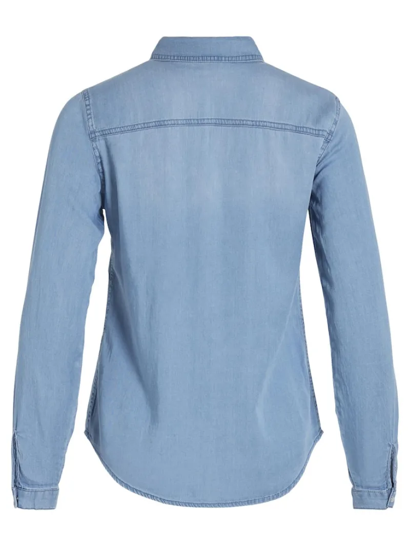 Vila Blusen*Jeansbluse Medium Blue Denim