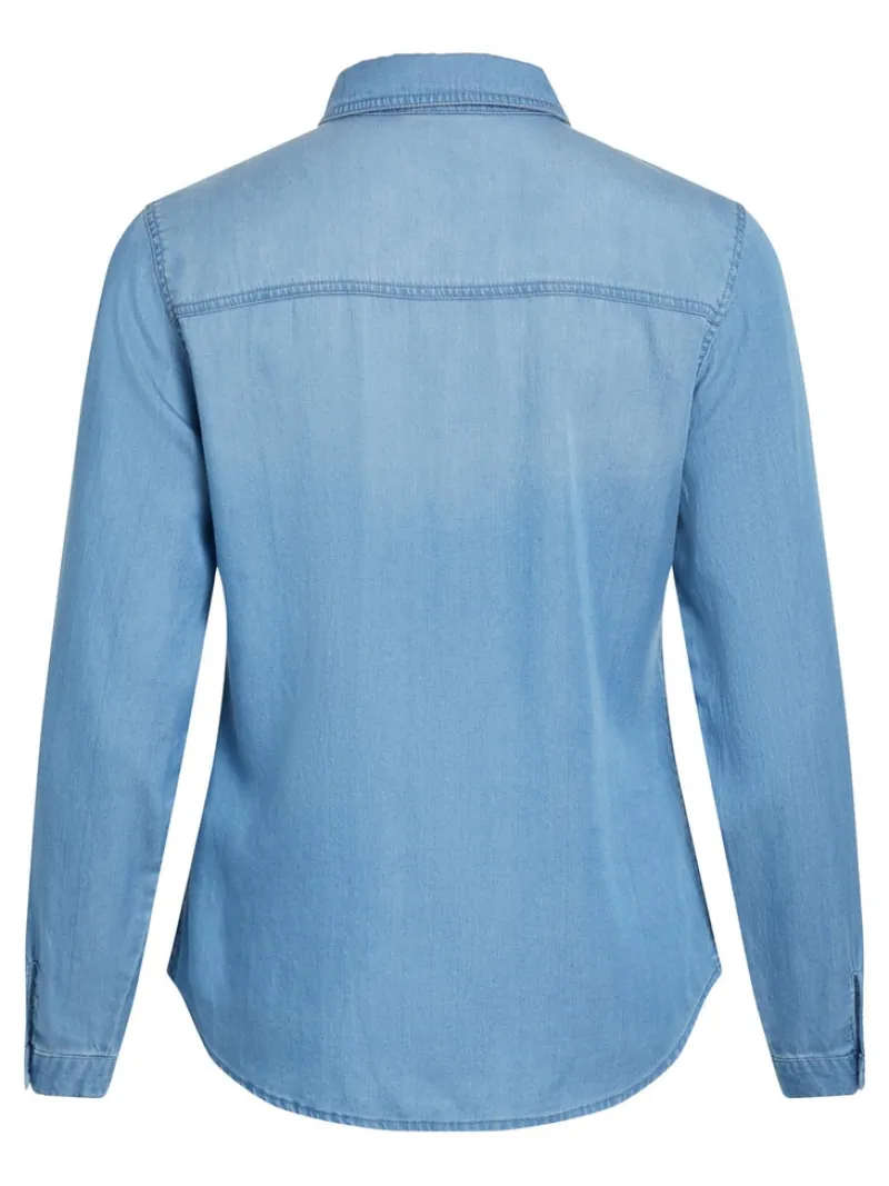 Vila Blusen*Jeansbluse Medium Blue Denim