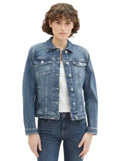 Tom Tailor Jacken*Jeansjacke mit recycelter Baumwolle used dark stone blue denim