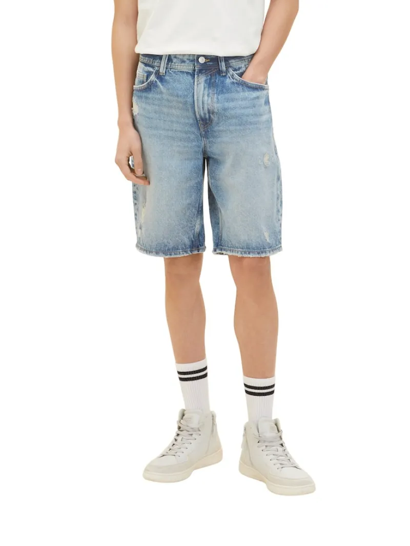 Tom Tailor Denim Shorts*Jeansshorts destroyed light stone blue den
