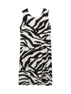 Tom Tailor Kleider*Jersey Kleid mit Rückendetail abstract beige zebra
