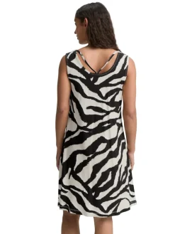 Tom Tailor Kleider*Jersey Kleid mit Rückendetail abstract beige zebra