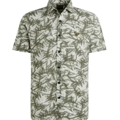 PME Legend Hemden|Big Boys*Jersey Pique Print Leaf Bright White