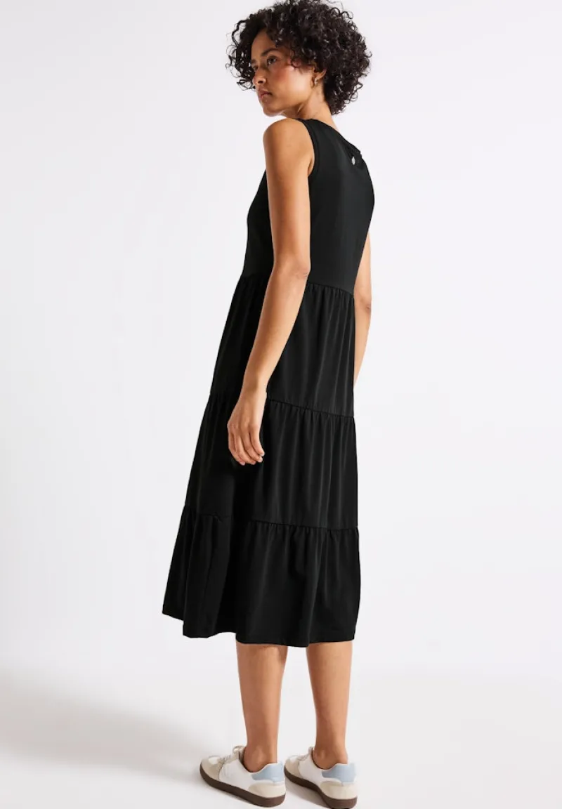 Street One Kleider*Jersey-Kleid mit Volants Black