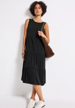 Street One Kleider*Jersey-Kleid mit Volants Black