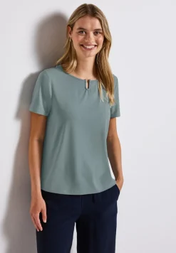 Street One Shirts*Jersey-Shirt mit Cut-Out arona blue